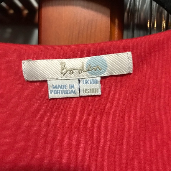 Red Boden faux wrap dress size 10 - Picture 3 of 7